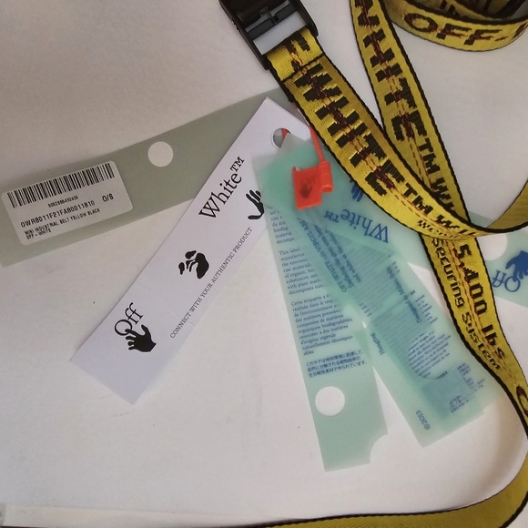 #1 OFF-WHITE Mini Industrial Belt AUTHENTIC 💛🖤💛 - Picture 6 of 10